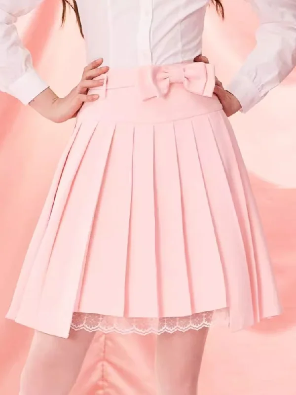 Flash SalePleated Half Skirt with Bowknot Belt【s0000006964】
