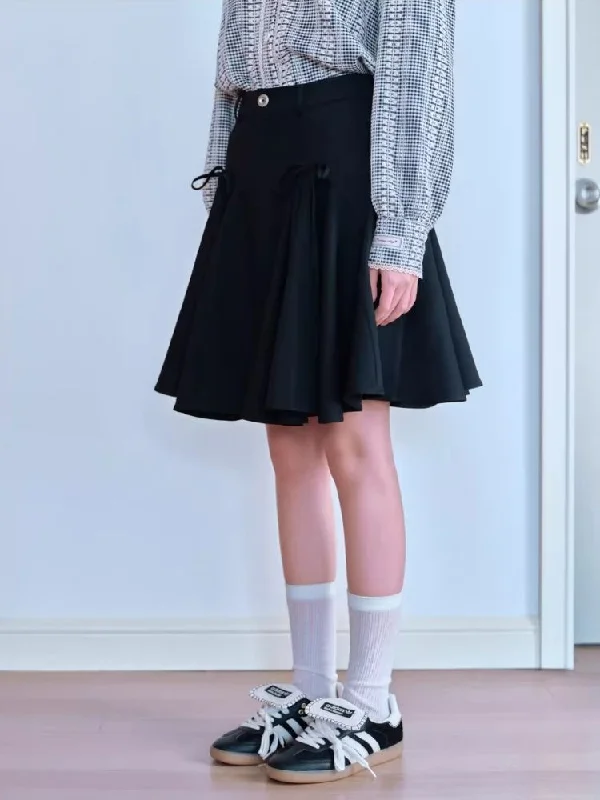 Volume DiscountBow tie pleated skirt【s0000007060】
