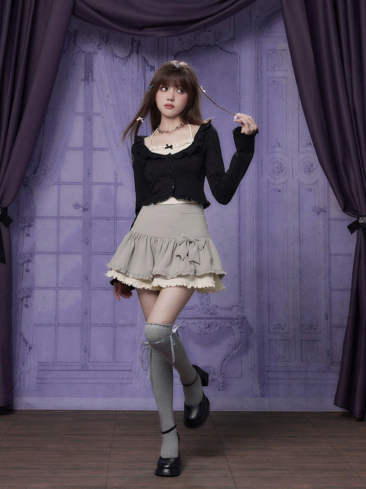 Hourly DealsHigh waist ribbon skirt【s0000007073】