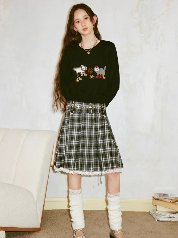 Unbeatable PricesHigh waist A-line pleated skirt【s0000007079】