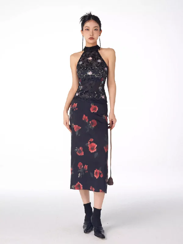 Red Tag SaleFloral romantic print long skirt【s0000007201】