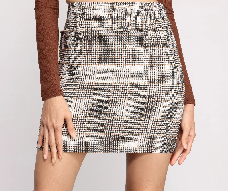 Limited Edition SaleSuch A Babe Belted Plaid Mini Skirt