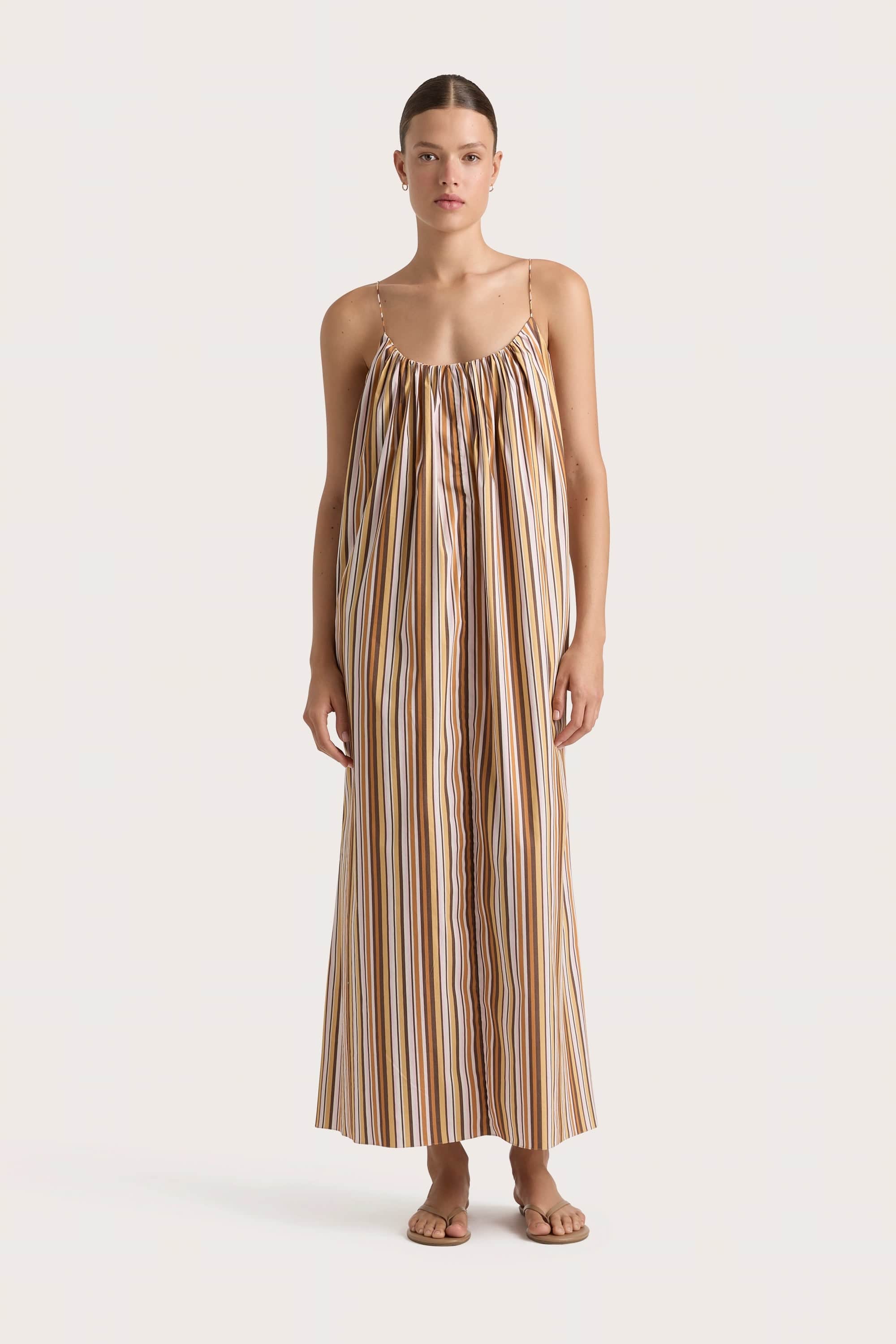 Stock ClearanceEn Vau Maxi Dress Terracotta Stripe