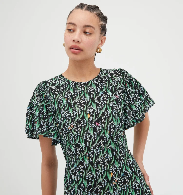 Red Tag SaleThe Dominique Dress - Black Lily of the Valley
