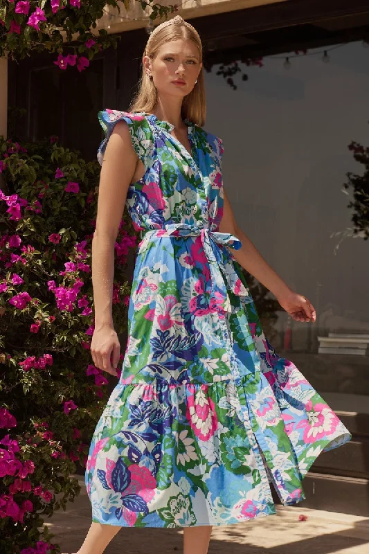 Save NowLavera Floral Charlotte Button Midi Dress