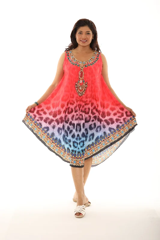 Non - Refundable SaleLeopard Print Mid Length Dress